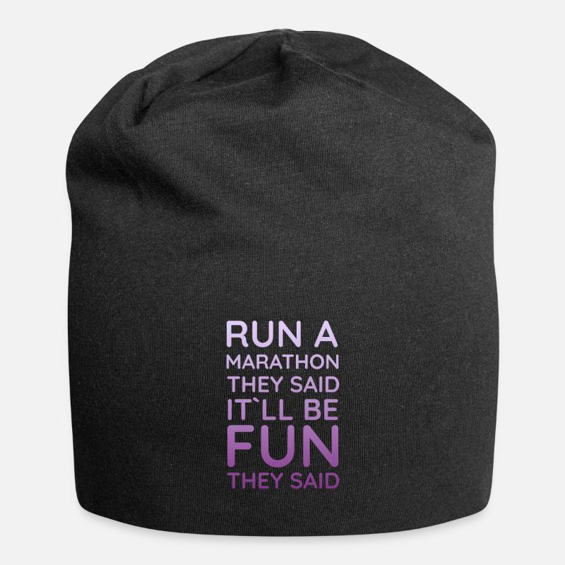 Funny Marathon Shirt - Jersey Beanie - black