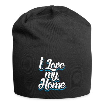 J'aime ma maison Grande maison de motivation J'aime - Bonnet en jersey - noir - Devant