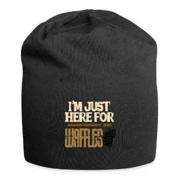 I'm just here for the Waffles - Jersey Beanie - black - Front