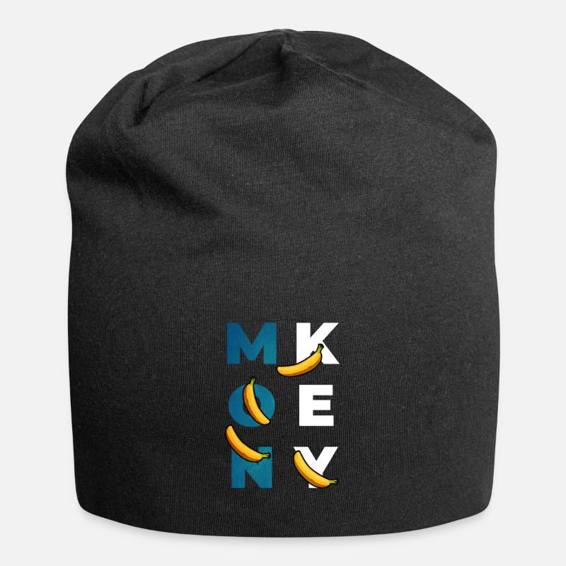 Monkey Banana Affe Äffchen Banane Geschenk - Jersey-Beanie - Schwarz