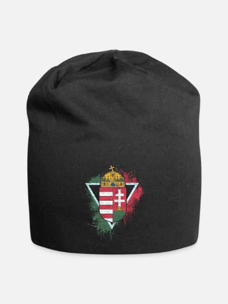 Ungarn - Jersey-Beanie - Schwarz