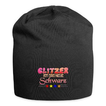 Glitzer ist das neue Schwarz - Jersey-Beanie - Schwarz - Vorne