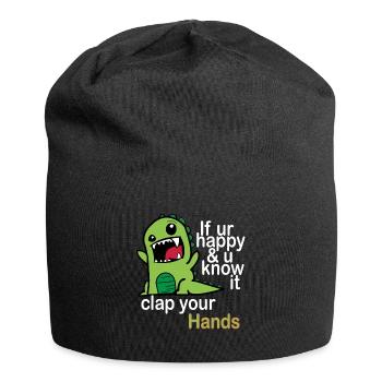 If you are happy & you know it, clap your hands - Jersey Beanie - black - Front