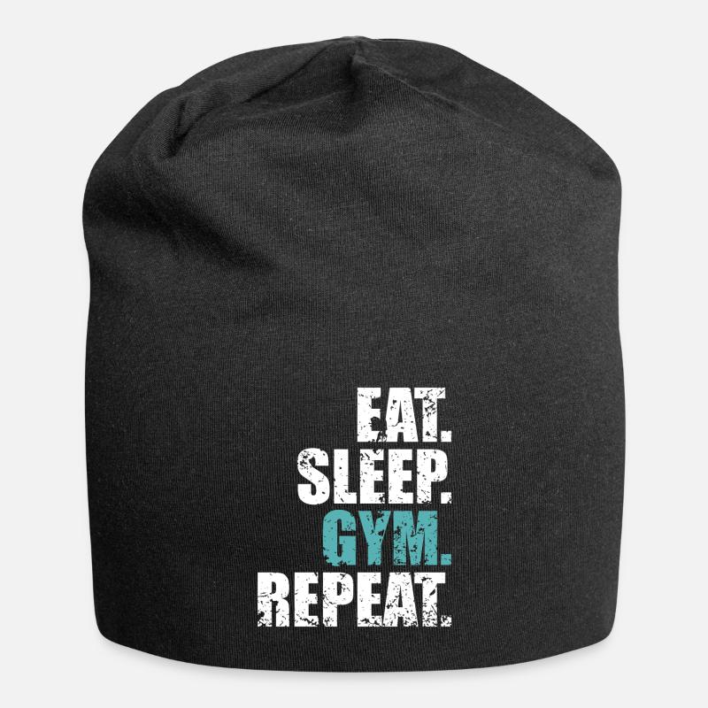 Mangez sommeil gym répétition - Bonnet en jersey - noir