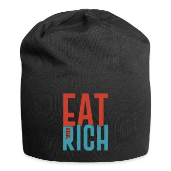 Mangez le riche dicton anti-capitaliste - Bonnet en jersey - noir - Devant