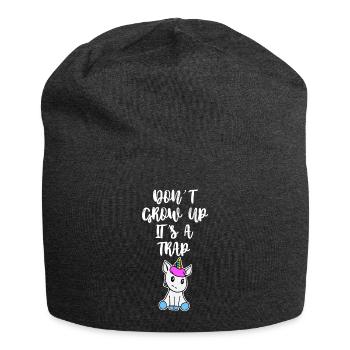 Don´t grow up it´s a Unicorn Einhorn - Jersey-Beanie - Anthrazit - Vorne