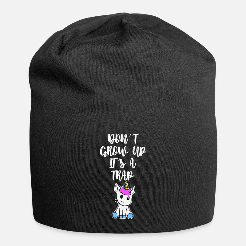 Don´t grow up it´s a Unicorn Einhorn - Jersey-Beanie - Schwarz