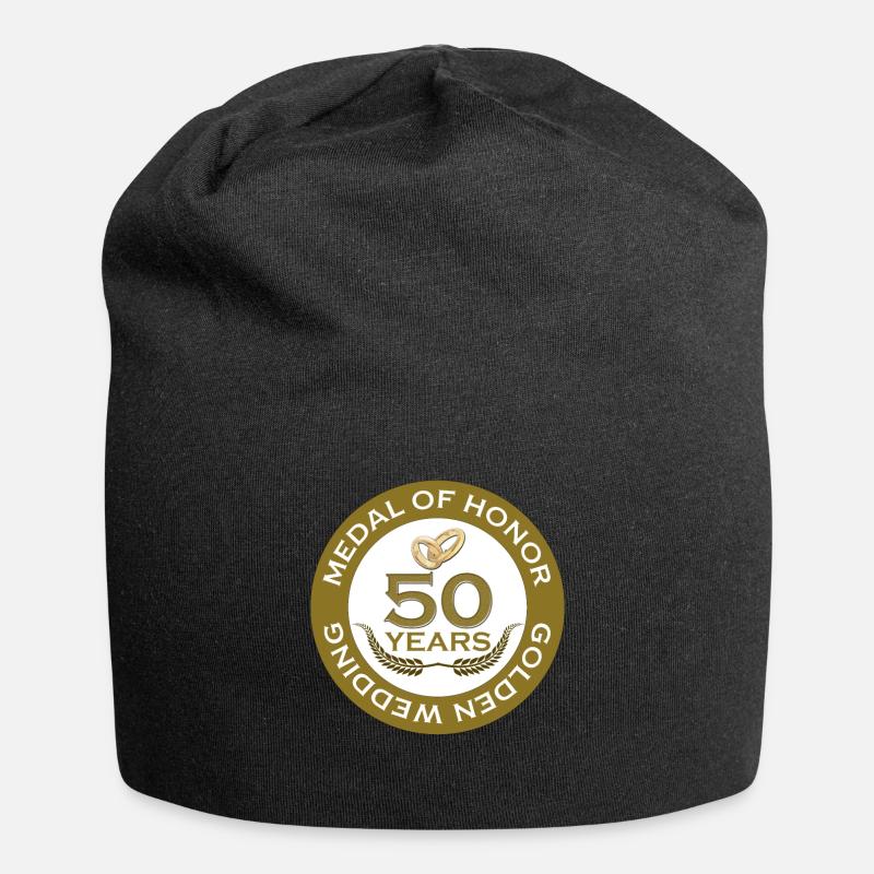 Goldene Hochzeit - Jersey-Beanie - Schwarz