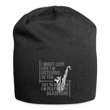 In my head the saxophone is playing - Jersey Beanie - black - Front