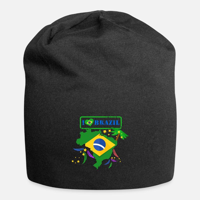 J'aime la chemise du Brésil - Bonnet en jersey - noir