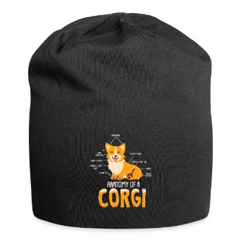 Anatomie d'un cadeau chien Corgi - Bonnet en jersey - noir - Devant