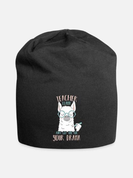 Teacher Llama - Jersey-Beanie - Schwarz