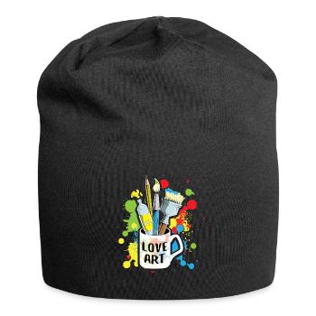 "Love Art" the design for art lovers - Jersey Beanie - black - Front