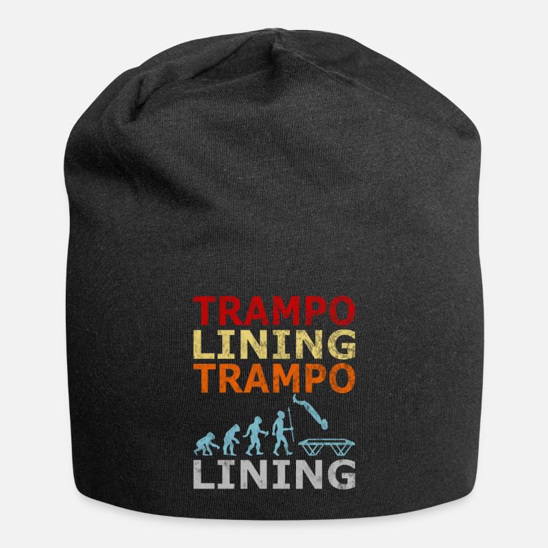 Retro Vintage Style Evolution Trampolin Turnen - Jersey-Beanie - Schwarz