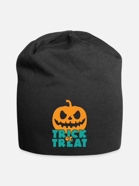 Trick or treat gift Halloween saying - Jersey Beanie - black