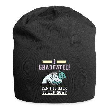 J’ai obtenu mon diplôme Puis-je retourner au lit maintenant cadeau - Bonnet en jersey - noir - Devant