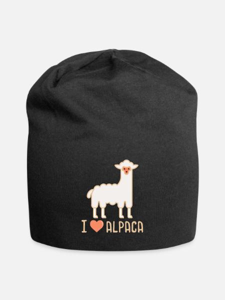 Alpaca Love Gift - Jersey Beanie - black