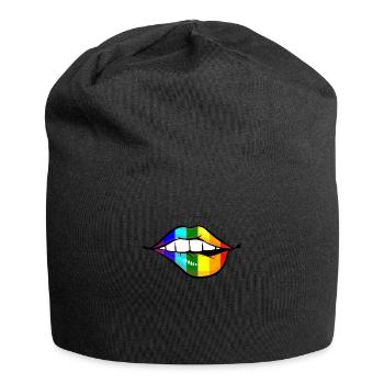 Lips LGTB Pride gay gay arc en ciel - Bonnet en jersey - noir - Devant
