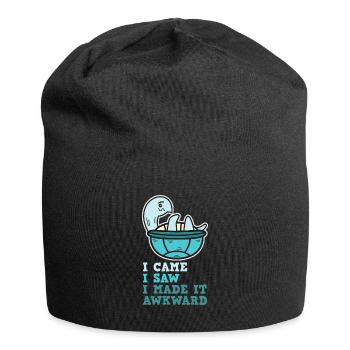 Schildkröte lustiger Spruch peinlich Reptil Tier - Jersey-Beanie - Schwarz - Vorne