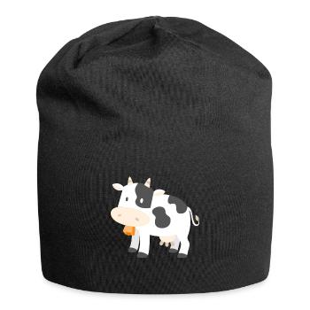 Bande dessinée vache fermier fermier cadeau dessin animé - Bonnet en jersey - noir - Devant
