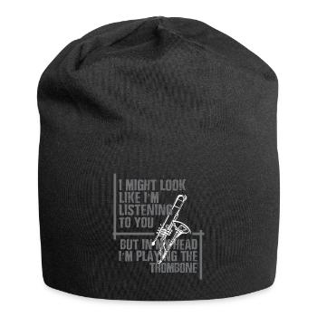 Trombone playing in my head - Jersey Beanie - black - Front