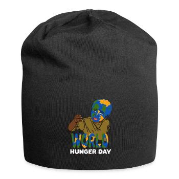 Welt hunger und Welt Nahrungstag Geschenkidee - Jersey-Beanie - Schwarz - Vorne