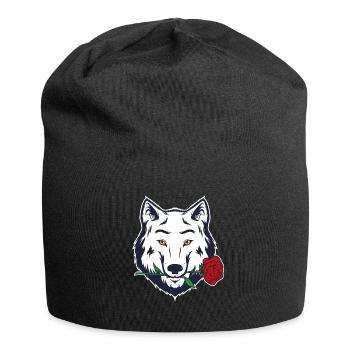 Cadeau de loup-garou blanc rose loup Casanova - Bonnet en jersey - noir - Devant
