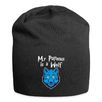 Mein Patronus ist ein Wolf Wizad Glasses Blue Wolf Geschenk - Jersey-Beanie - Schwarz - Vorne