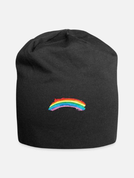 Rainbow colors vintage gift - Jersey Beanie - black