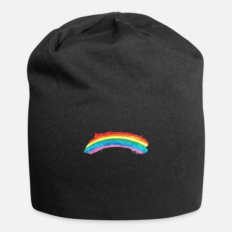 Regenbogen Farben Vintage Geschenk - Jersey-Beanie - Schwarz