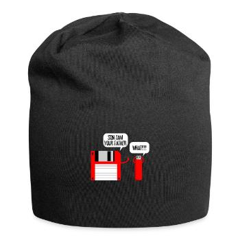 Diskette USB Stick What Geschenkidee - Jersey-Beanie - Schwarz - Vorne