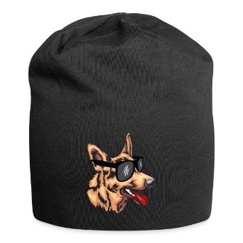 Coole Deutsche Schäferhund Sonnenbrille Hundegesch - Jersey-Beanie - Schwarz - Vorne