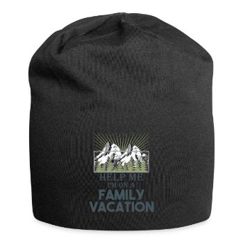 "Help Me I am on a Family Vacation" / Gift / Men - Jersey-Beanie - Schwarz - Vorne