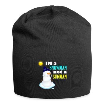 Schneemann in der Sonne - Jersey-Beanie - Schwarz - Vorne