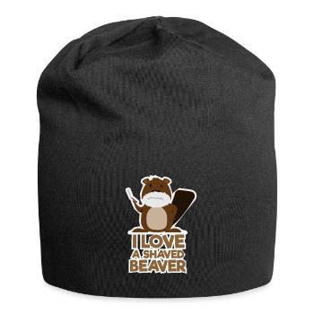 J'adore un castor rasé disant un cadeau - Bonnet en jersey - noir - Devant