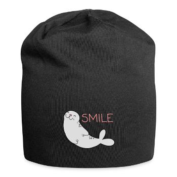Phoque mignon - Bonnet en jersey - noir - Devant