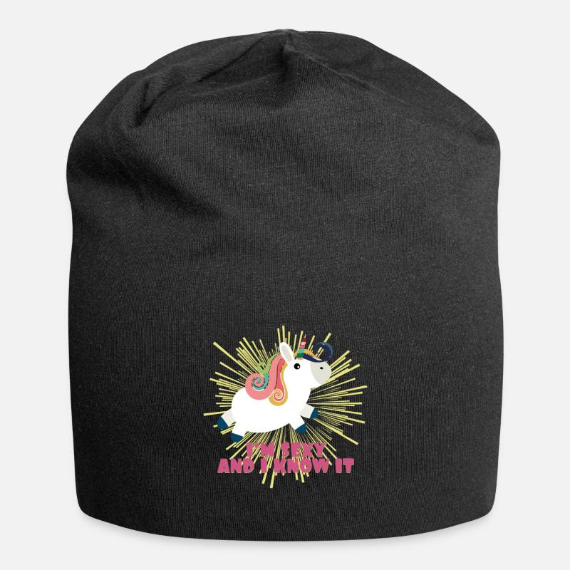 T-shirt drôle de cadeau de licorne - Bonnet en jersey - noir