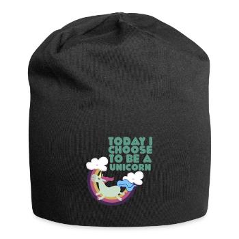 T-shirt drôle de cadeau de licorne - Bonnet en jersey - noir - Devant
