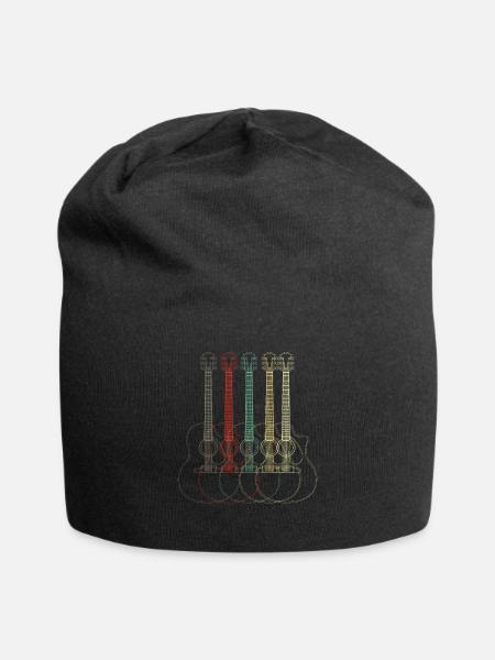 Guitar, Guitar, Guitar - Jersey Beanie - black
