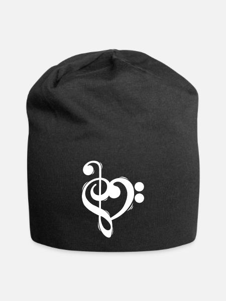 Clef treble clef bass clef shirt - Jersey Beanie - black