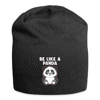 Sei wie ein Panda! Tier Geschenkidee - Jersey-Beanie - Schwarz - Vorne