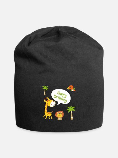 Happy Birthday Glückwunsch zum Geburtstag - Jersey-Beanie - Schwarz