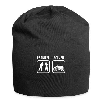 Motorrad fahren Motorbike Geschenk - Jersey-Beanie - Schwarz - Vorne