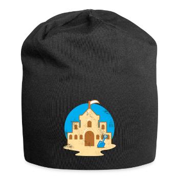 Sand castle sand castle castle beach children - Jersey Beanie - black - Front