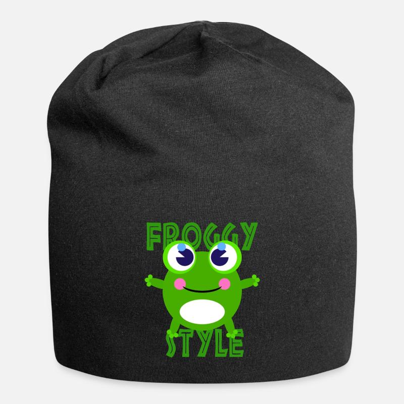 Süßer Frosch - Jersey-Beanie - Schwarz