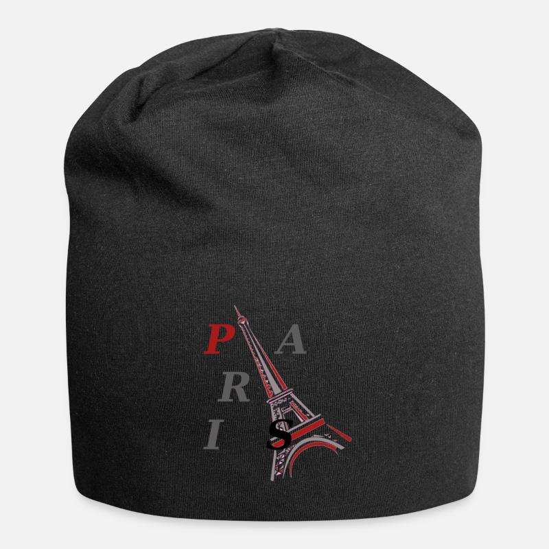 PARIS Eiffelturm - Jersey-Beanie - Schwarz
