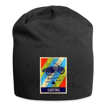 Surf rétro Vintage Old School - Bonnet en jersey - noir - Devant