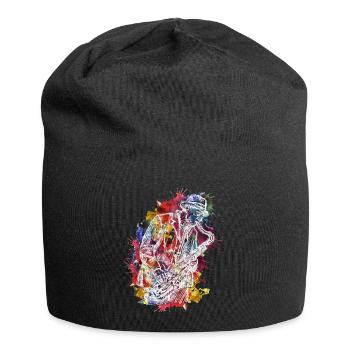 Abstrakt Saxophon - Jersey-Beanie - Schwarz - Vorne