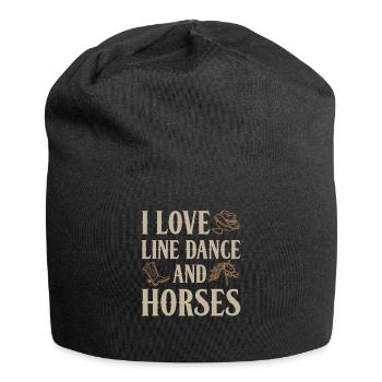 I Love Line Dance And Horses Geschenk Idee - Jersey-Beanie - Schwarz - Vorne