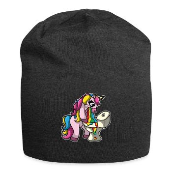 Licorne pukes cadeau arc-en-ciel licorne - Bonnet en jersey - charbon - Devant